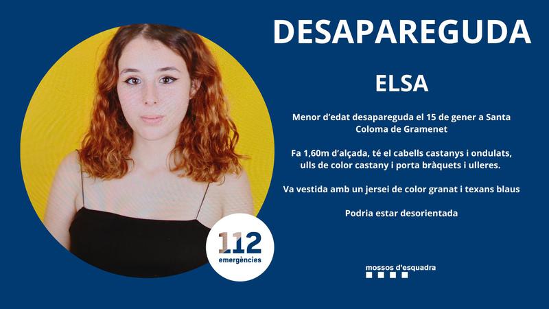 Col·laboració ciutadana per trobar una menor d'edat que va desaparèixer el 15 de gener a Santa Coloma 