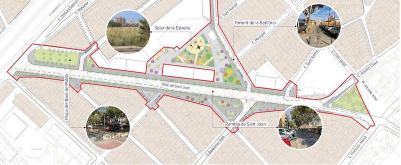 PLANOL ARE L'ESTRELLA RAMBLA SANT JOAN