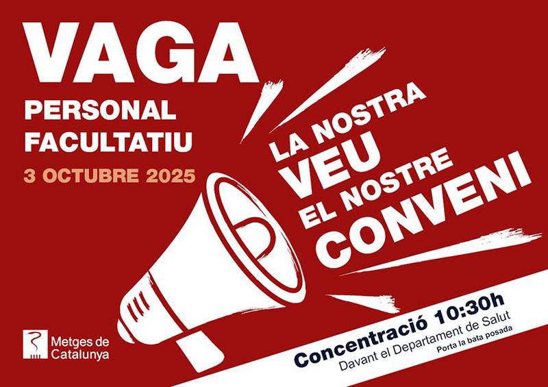 Metges de Cataluna fa una crida a secundar la vaga aquest divendres: 'Anem cap al col·lapse de la sanitat pública'