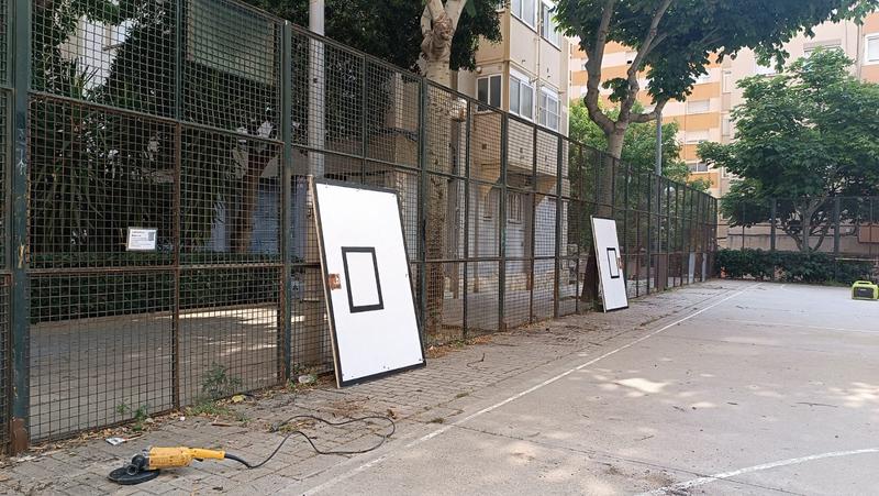 Comencen les reformes a la pista de bàsquet de Canyadó 