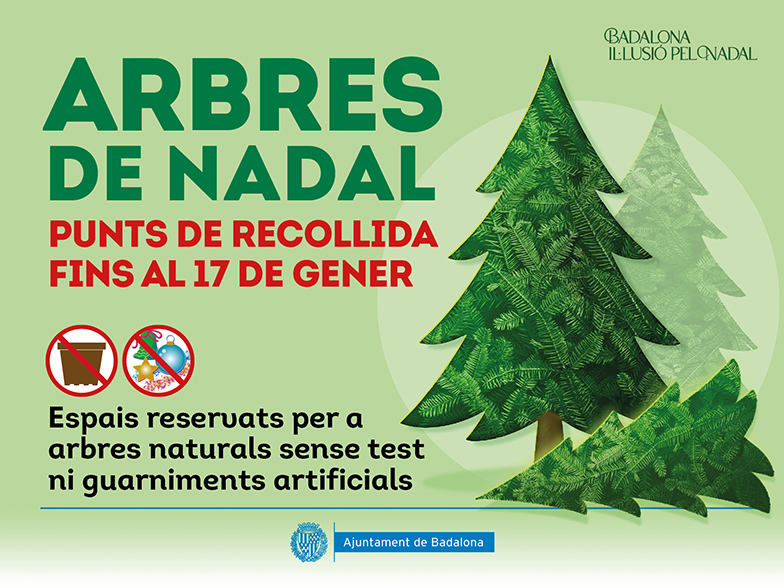 L'Ajuntament de Badalona habilita 13 punts especials per a dipositar els arbres de Nadal