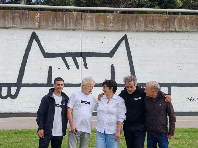 Cami Escruela, Javier Mariscal, Mireia Gonzalez, director del BesART i comissari Besart