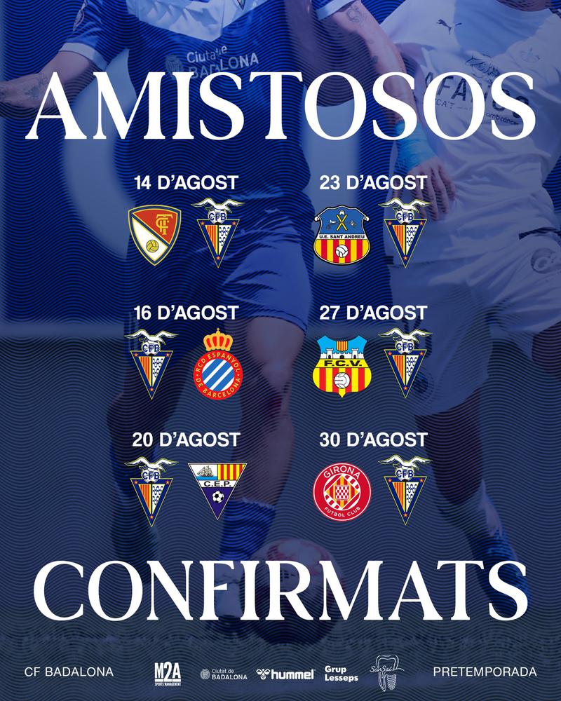 Definit el calendari d'amistosos de pretemporada del CF Badalona 