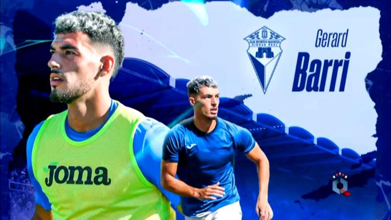 El defensa Gerard Barri i el porter Juan Vicente Canales, nous reforços del CF Badalona