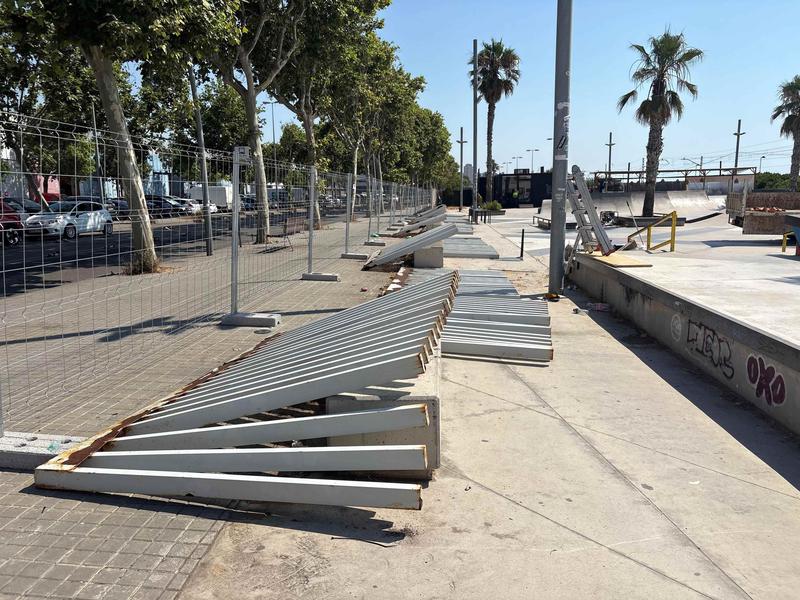 Comencen les obres per renovar la tanca de l'Skate Àgora per motius de seguretat i imatge