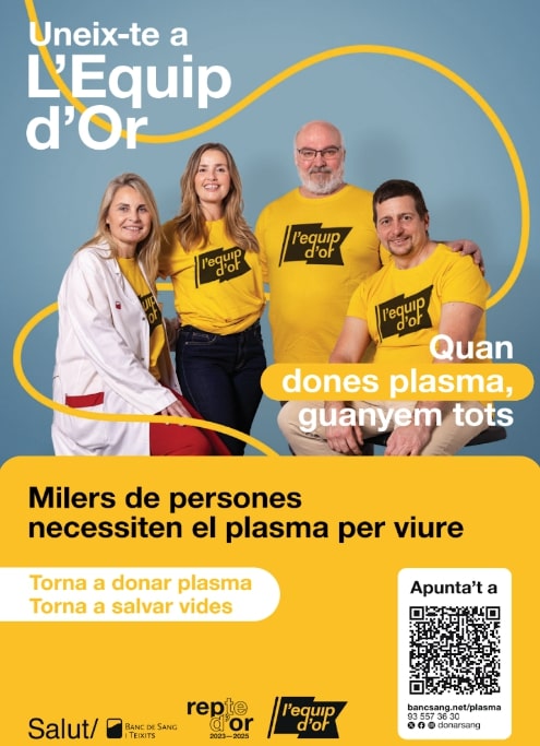 El Banc de Sang i Teixits realitzarà 43 campanyes especials de donació de plasma del 22 al 30 d'abril