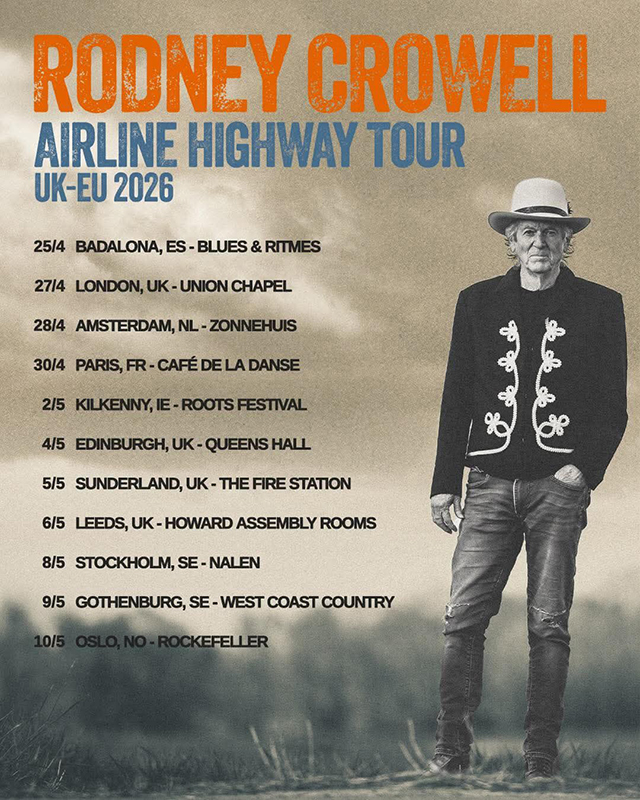 Rodney Crowell actuarà al Blues i Ritmes dins la gira del seu nou àlbum 'Airline Highway'