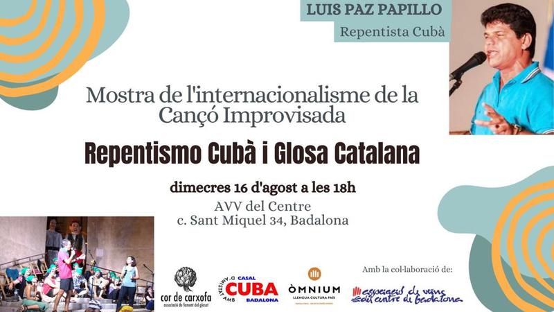 El cantant improvisador cubà Luis Paz 'Papillo' participarà en un acte solidari a Badalona