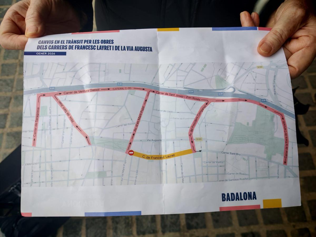 Fulletó enviat per l'Ajuntament de Badalona als veïns de Centre sobre les obres de Francesc Layret