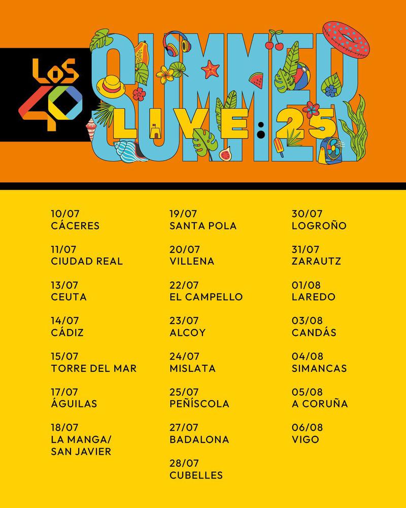 CARTELL CALENDARI CONCERTS LOS40 SUMMERLIVE