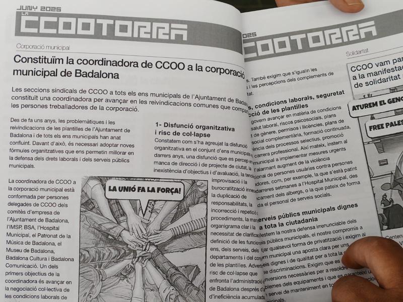 Les seccions municipals de CCOO de Badalona creen un front comú per millorar la qualitat dels serveis públics