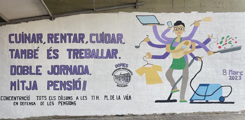 Mural Moviment pensionista dones 8M 2023